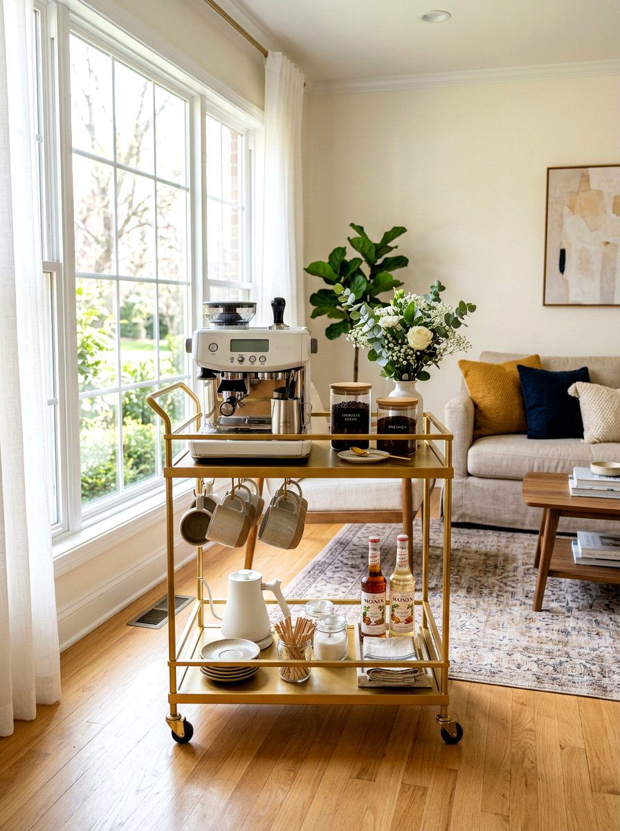 Coffee Bar Cart - 30 coffee nook ideas