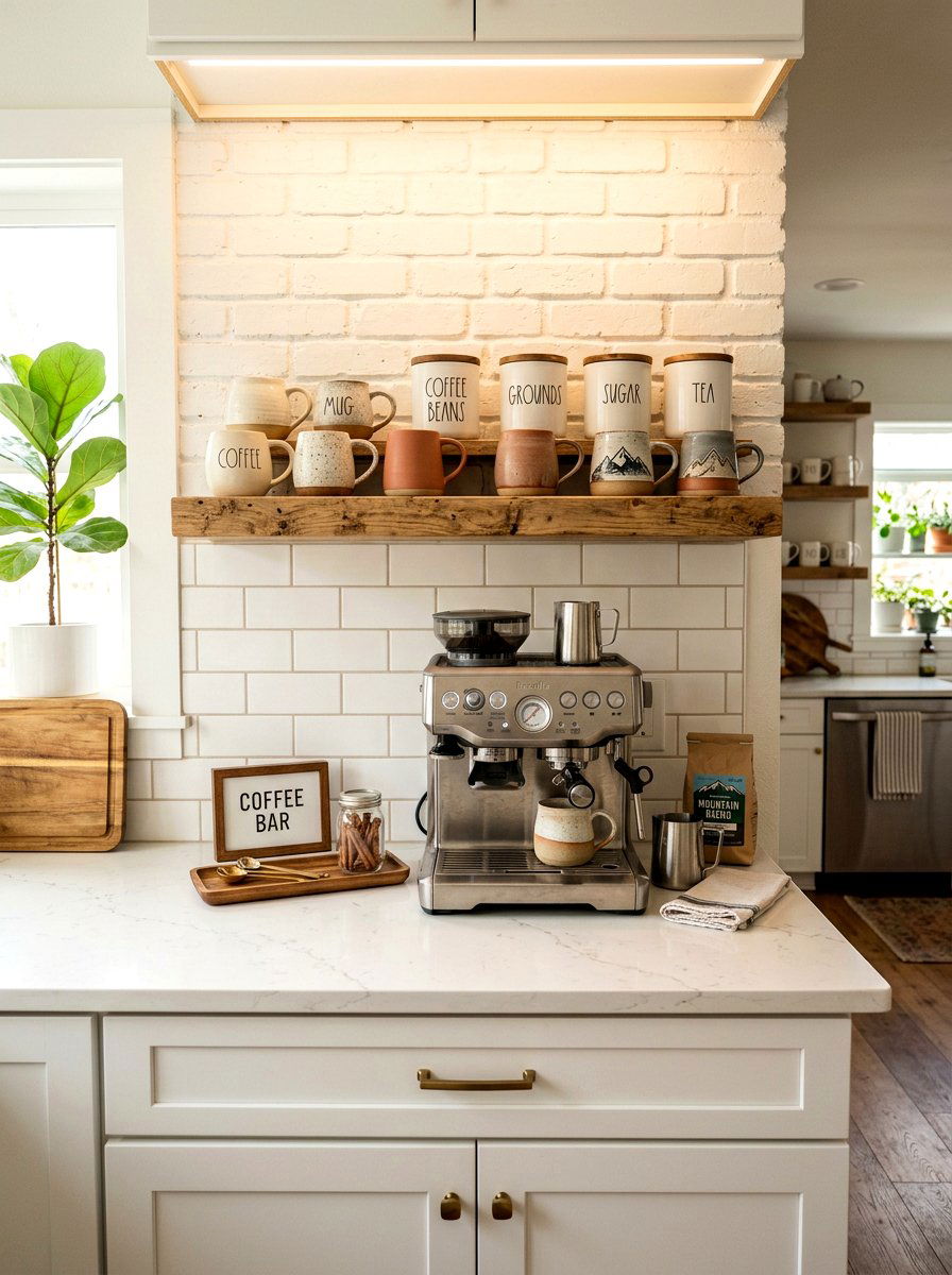 Coffee Bar Mug Ledge - 30 picture ledge renter ideas