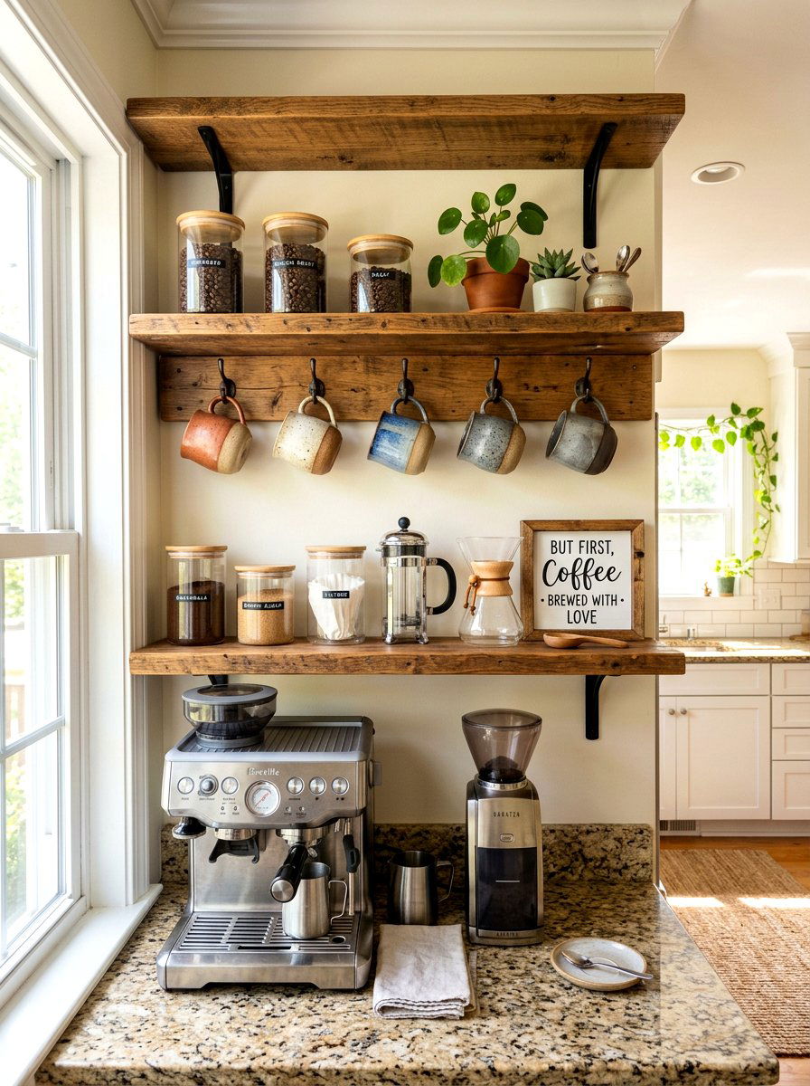 Coffee Bar Shelving - 30 shelf styling for Instagram ideas