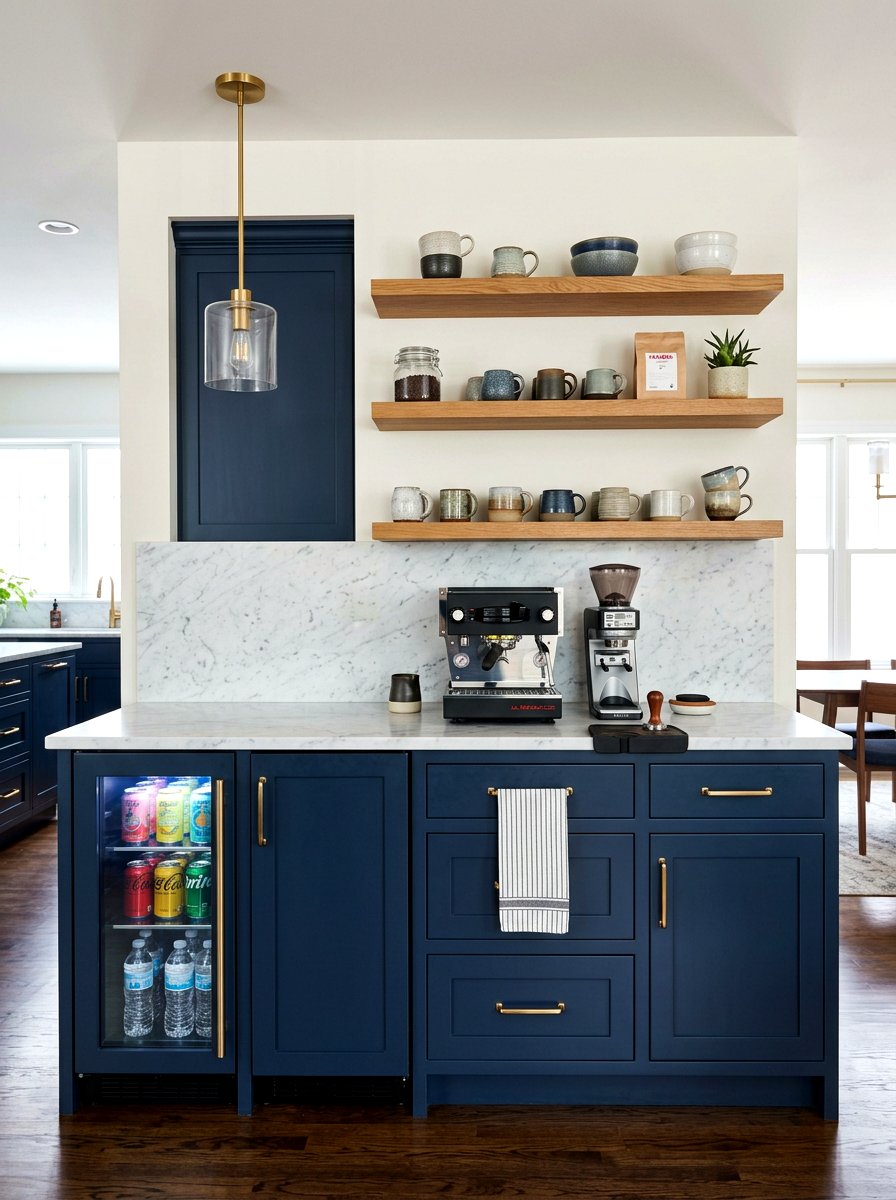 Coffee Bar With Under Counter Fridge - 30 beverage cooler cabinet ideas