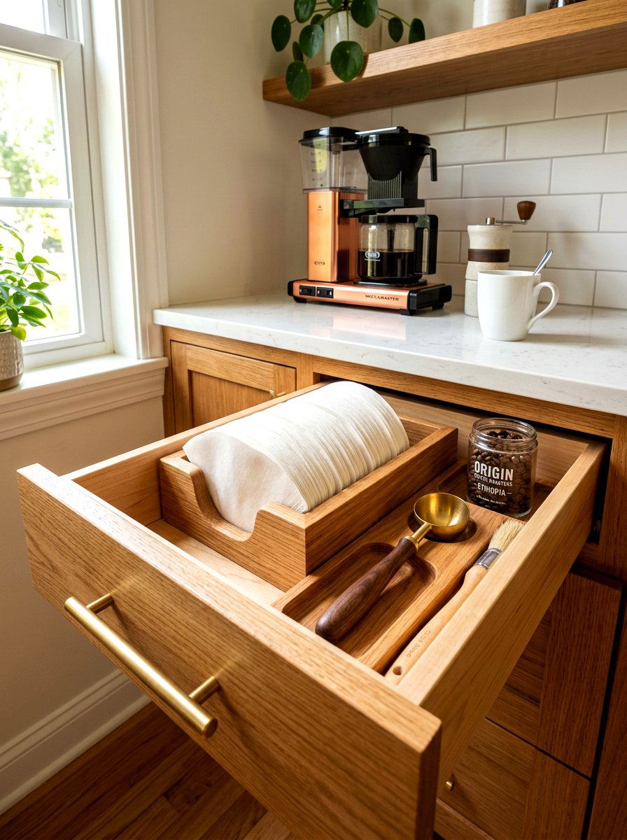 Coffee Filter Drawer Holder - 30 organizing kitchen drawers ideas