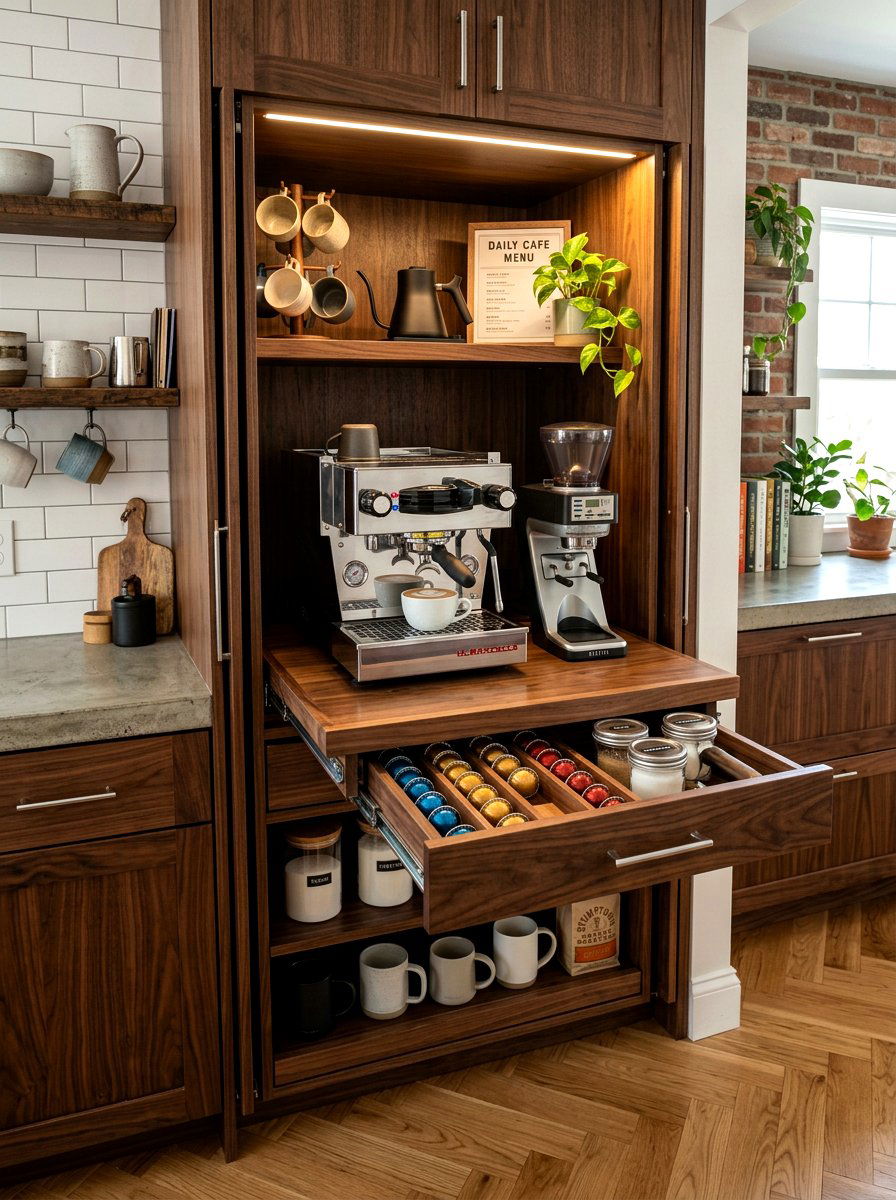 Coffee Nook Storage - 30 pull out pantry ideas