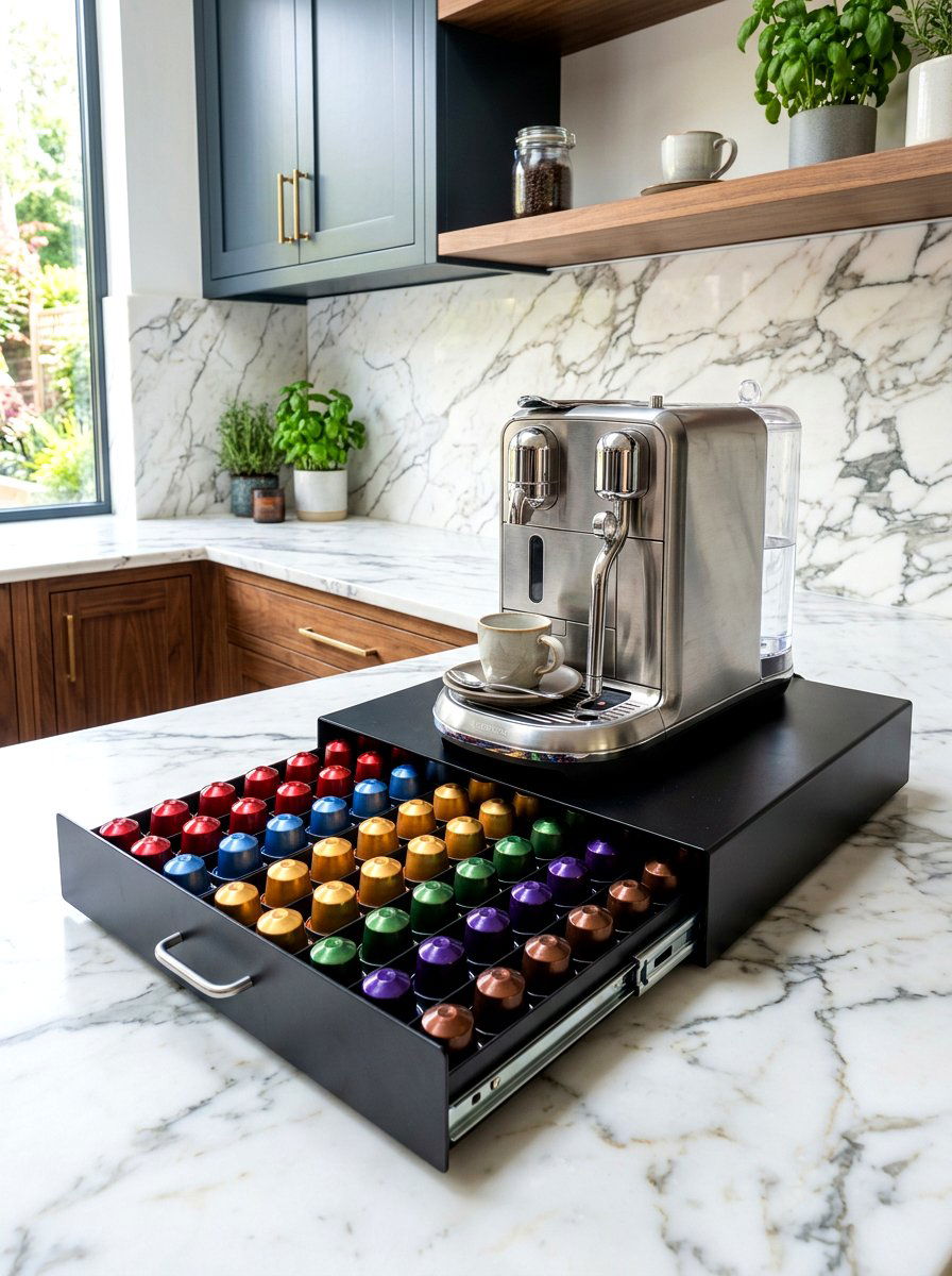 Coffee Pod Storage Drawer - 30 breakfast pantry ideas