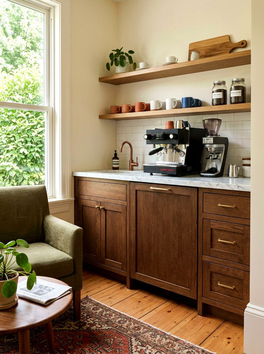 Coffee Station Beverage Cooler - 30 hidden fridge ideas