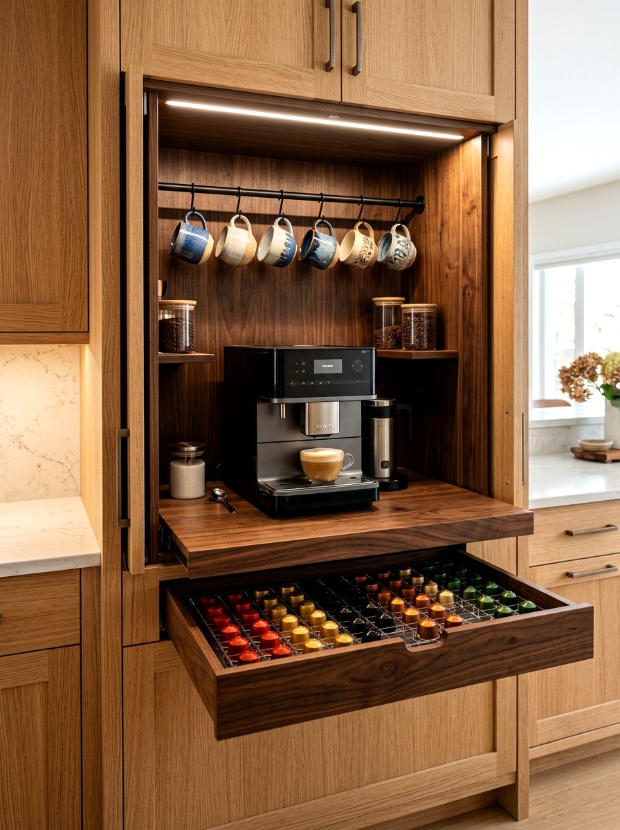 Coffee Station Cupboard - 30 kitchen storage ideas