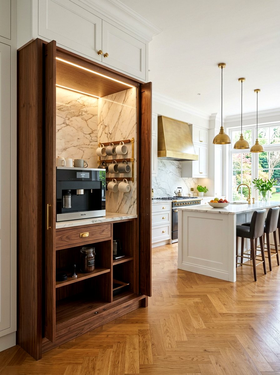 Coffee Station Inside Cabinet - 30 floor to ceiling kitchen cabinets ideas