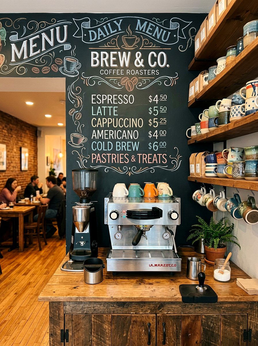 Coffee Station Wall - 30 chalkboard wall ideas