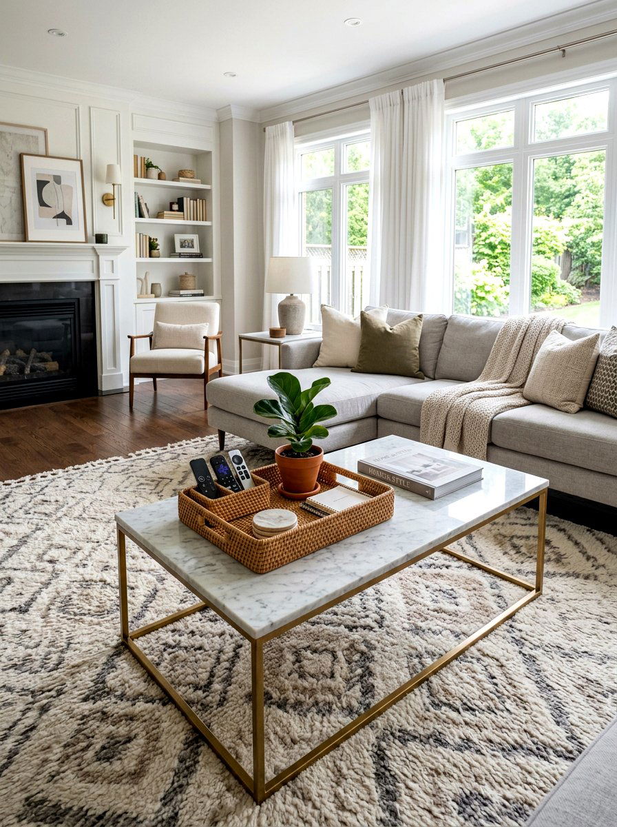 Coffee Table Basket - 30 basket storage ideas