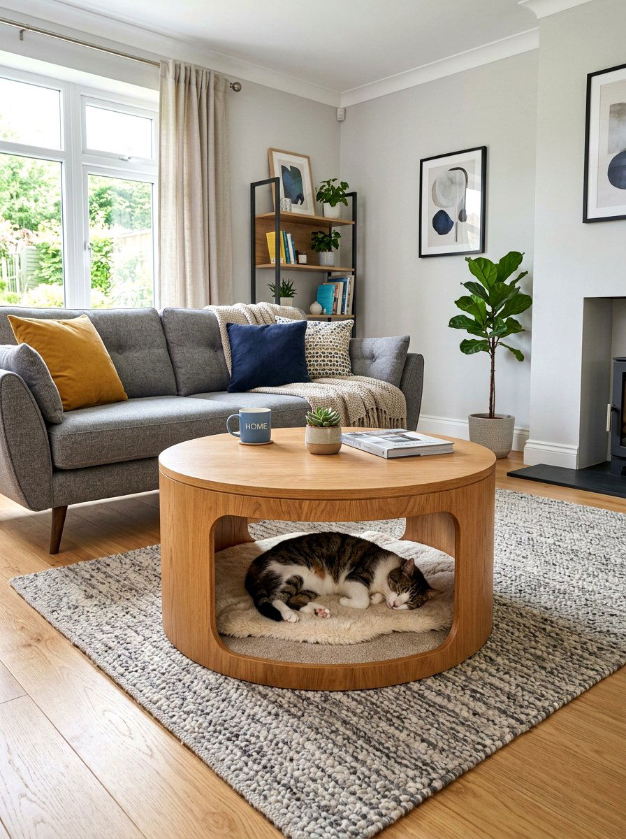 Coffee Table Pet Den - 30 pet bed nook ideas