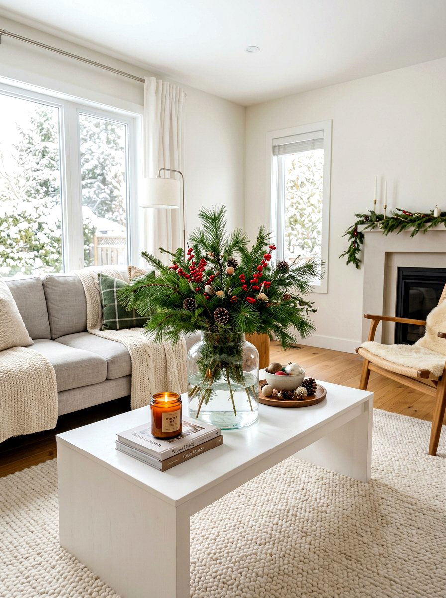 Coffee Table Seasonal Greenery - 30 coffee table styling ideas