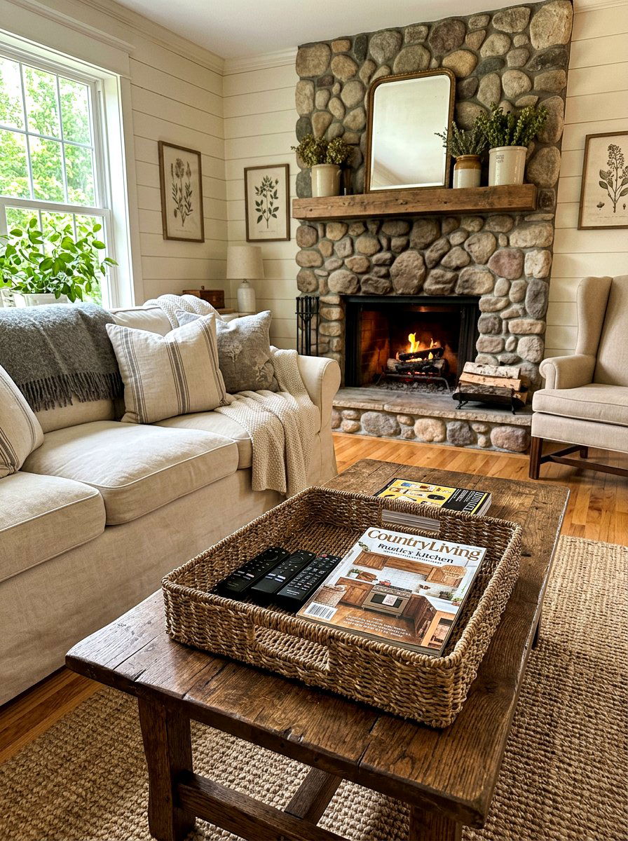 Coffee Table Woven Basket - 30 coffee table styling ideas