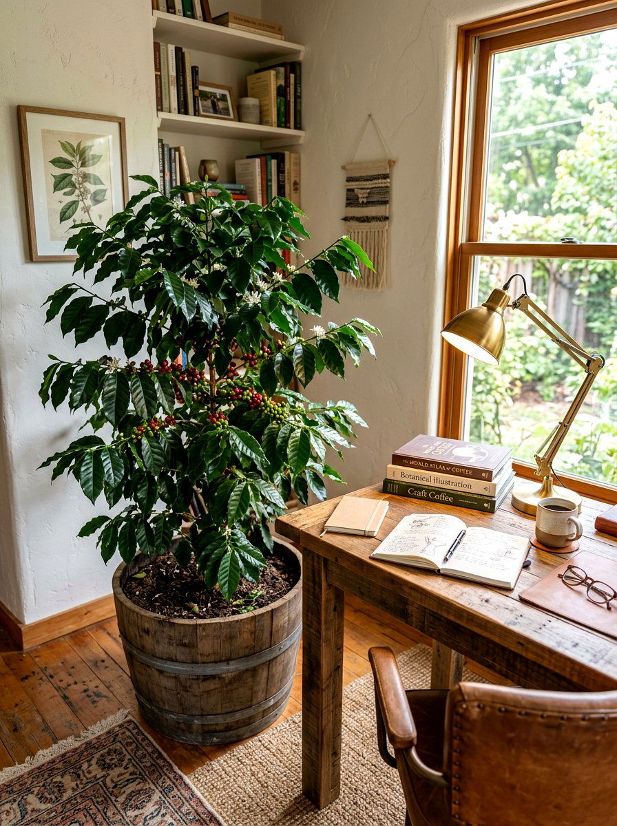 Coffee Tree Study Area - 30 indoor tree corner ideas