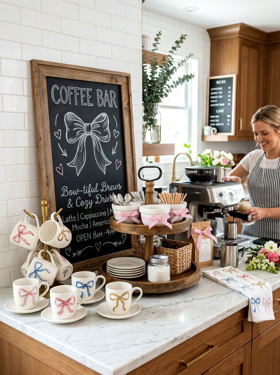 Coffee bar bows - 30 bow decor ideas