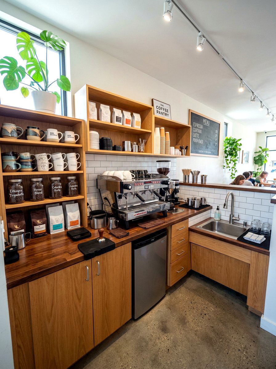 Coffee bar pantry - 30 back kitchen pantry ideas