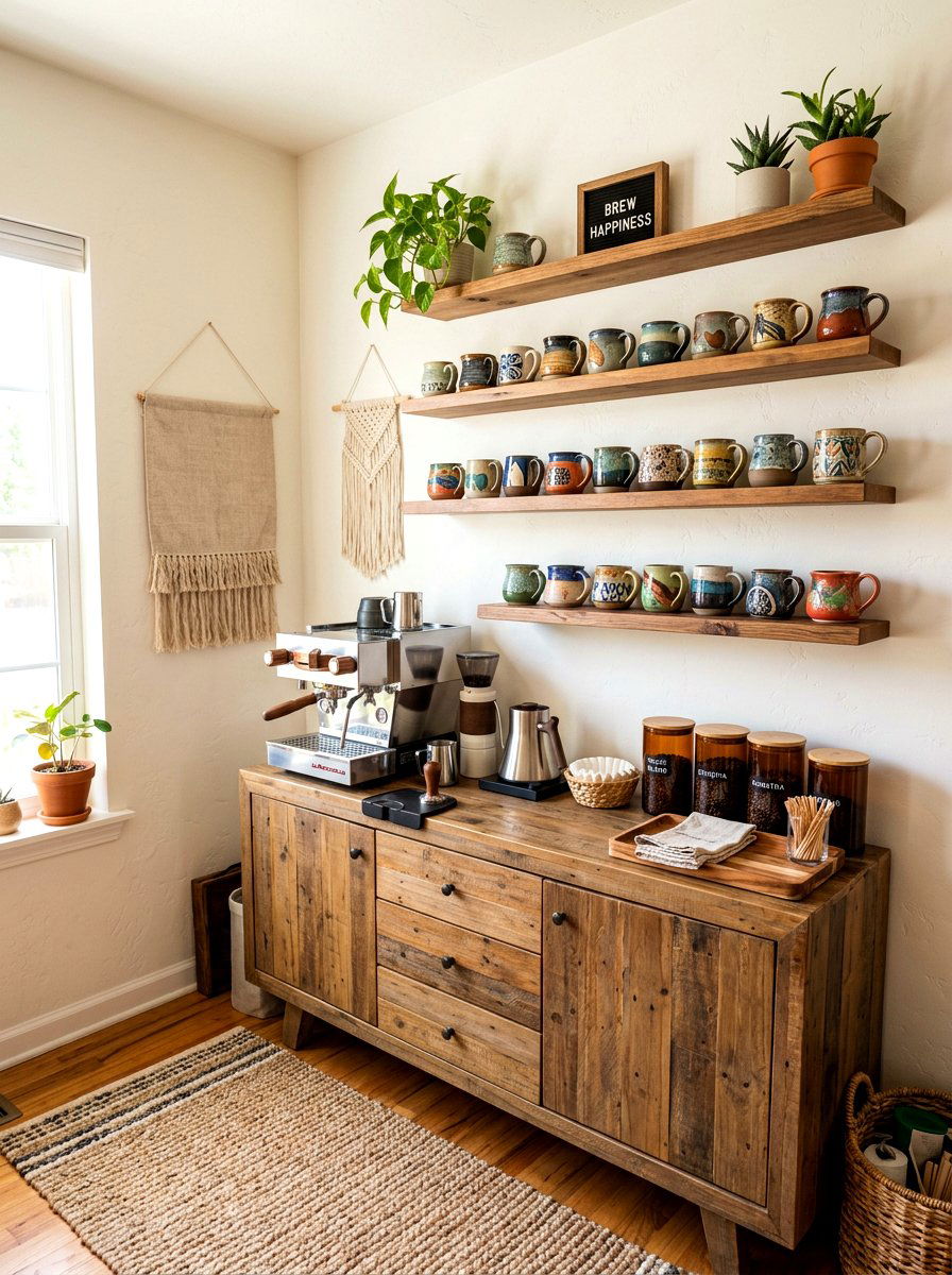 Coffee bar station - 30 mug display ideas