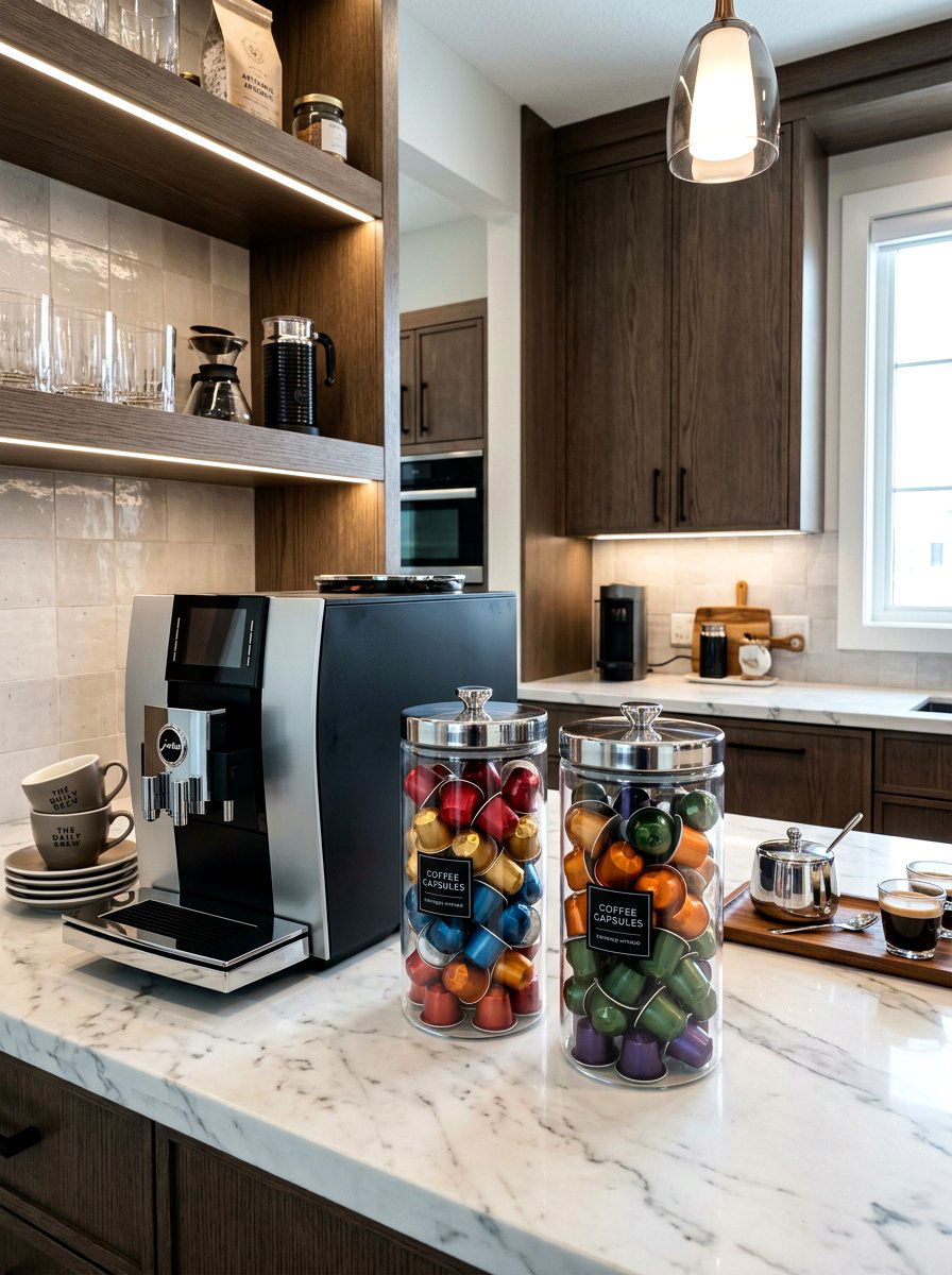 Coffee pod storage jars - 30 food container organization ideas