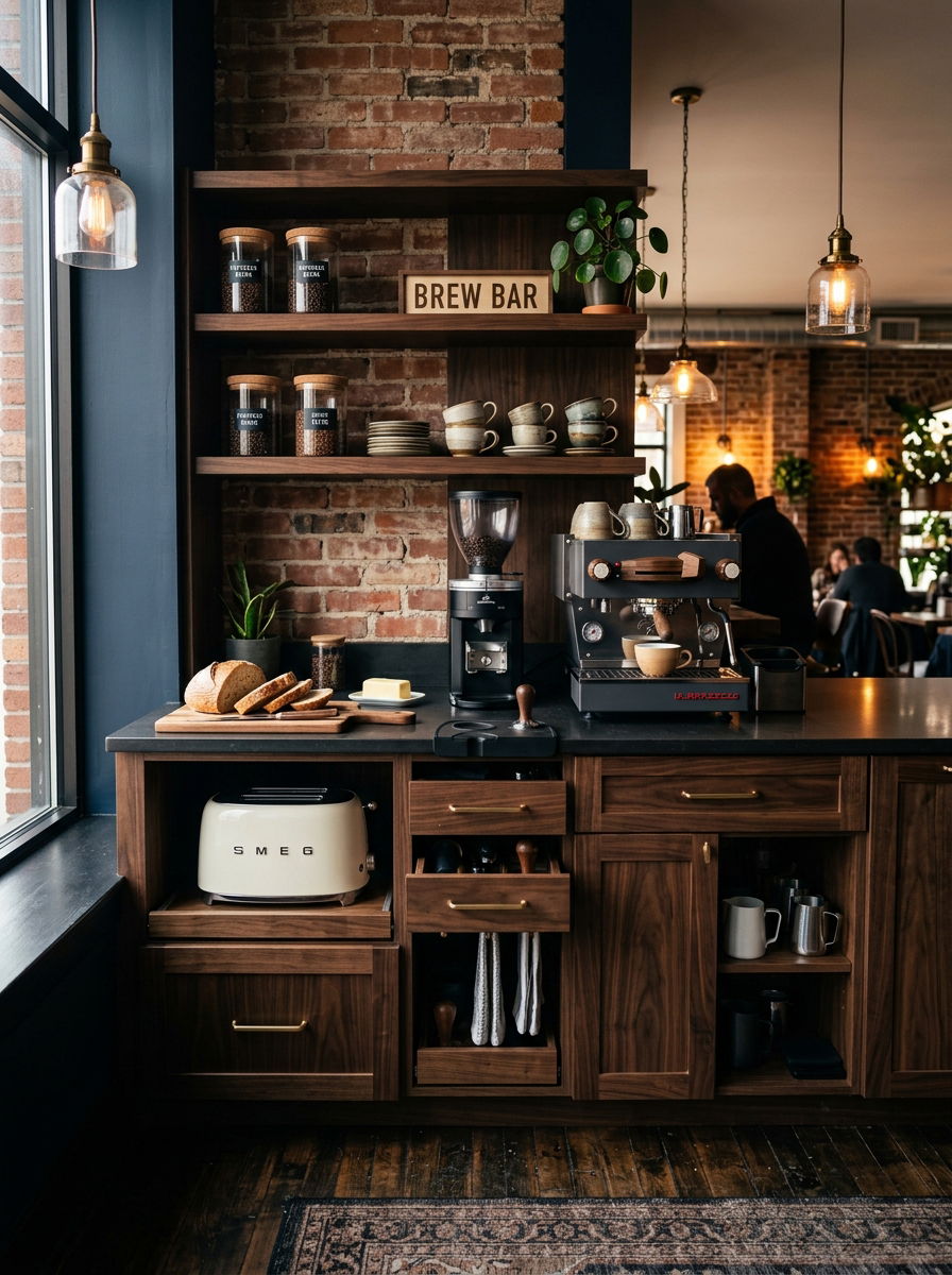 Coffee station with toaster storage - 30 hidden toaster garage ideas aesthetic