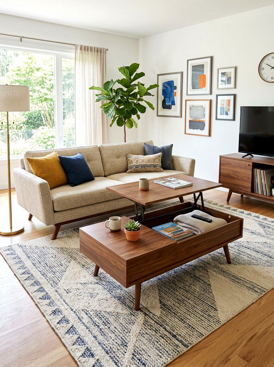 Coffee table with lift top - 30 small apartment storage ideas