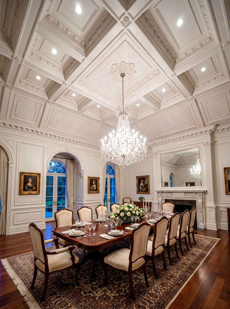 Coffered Ceiling - 30 old money apartment decor ideas