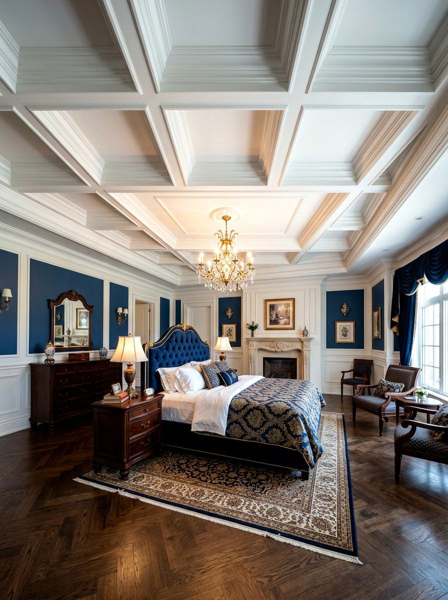 Coffered Ceiling Molding - 30 bedroom ceiling ideas