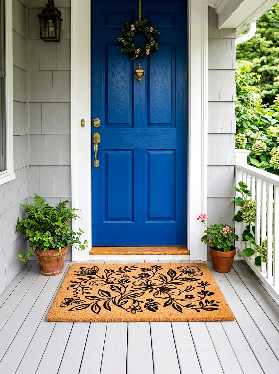 Coir Door Mat - 30 front porch spring refresh ideas