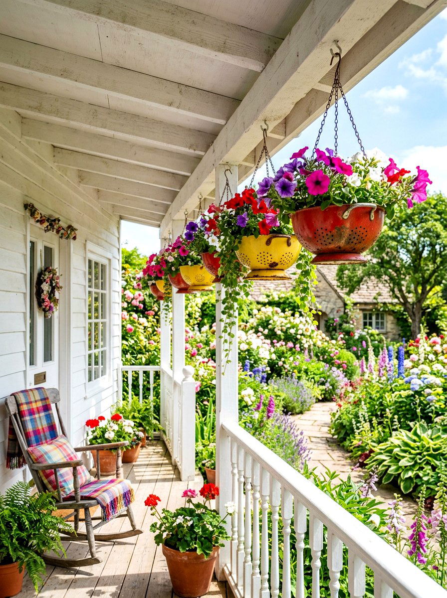 Colander Hanging Basket - 30 diy look planter ideas