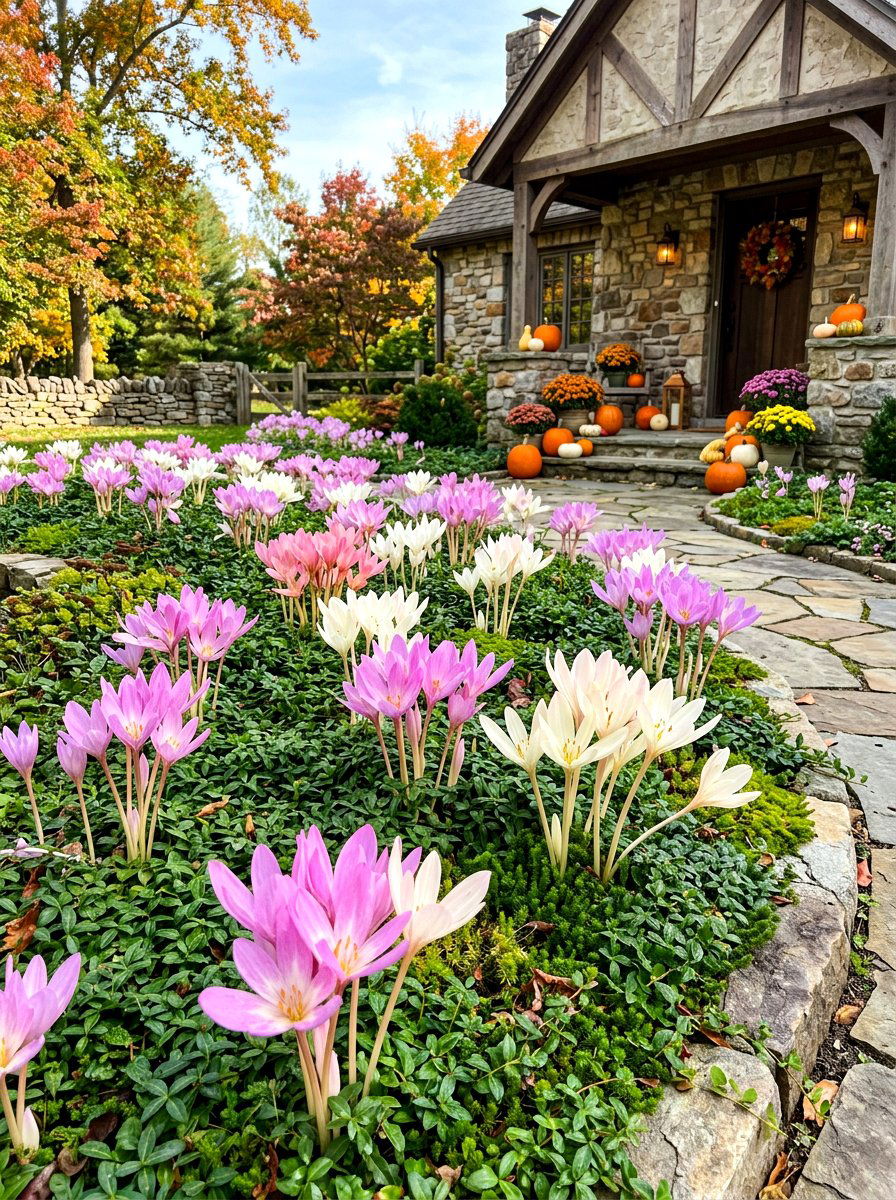 Colchicum Fall Garden - 30 bulb garden ideas