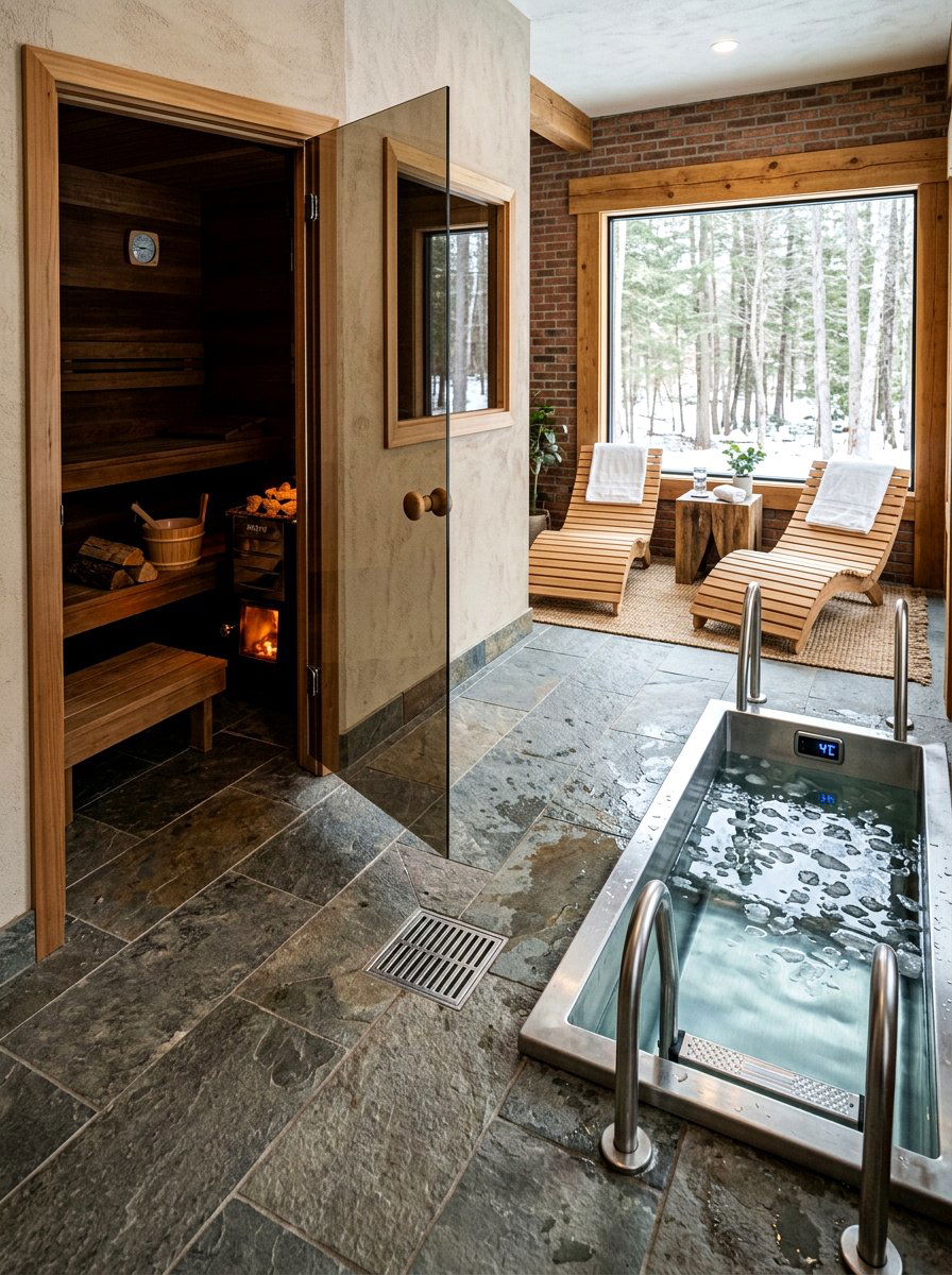Cold plunge and sauna suite - 30 cold plunge room ideas