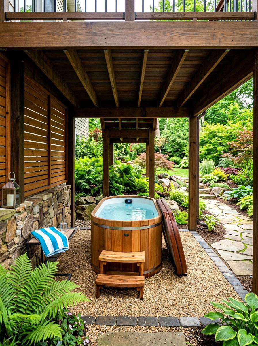 Cold plunge under deck - 30 cold plunge backyard ideas