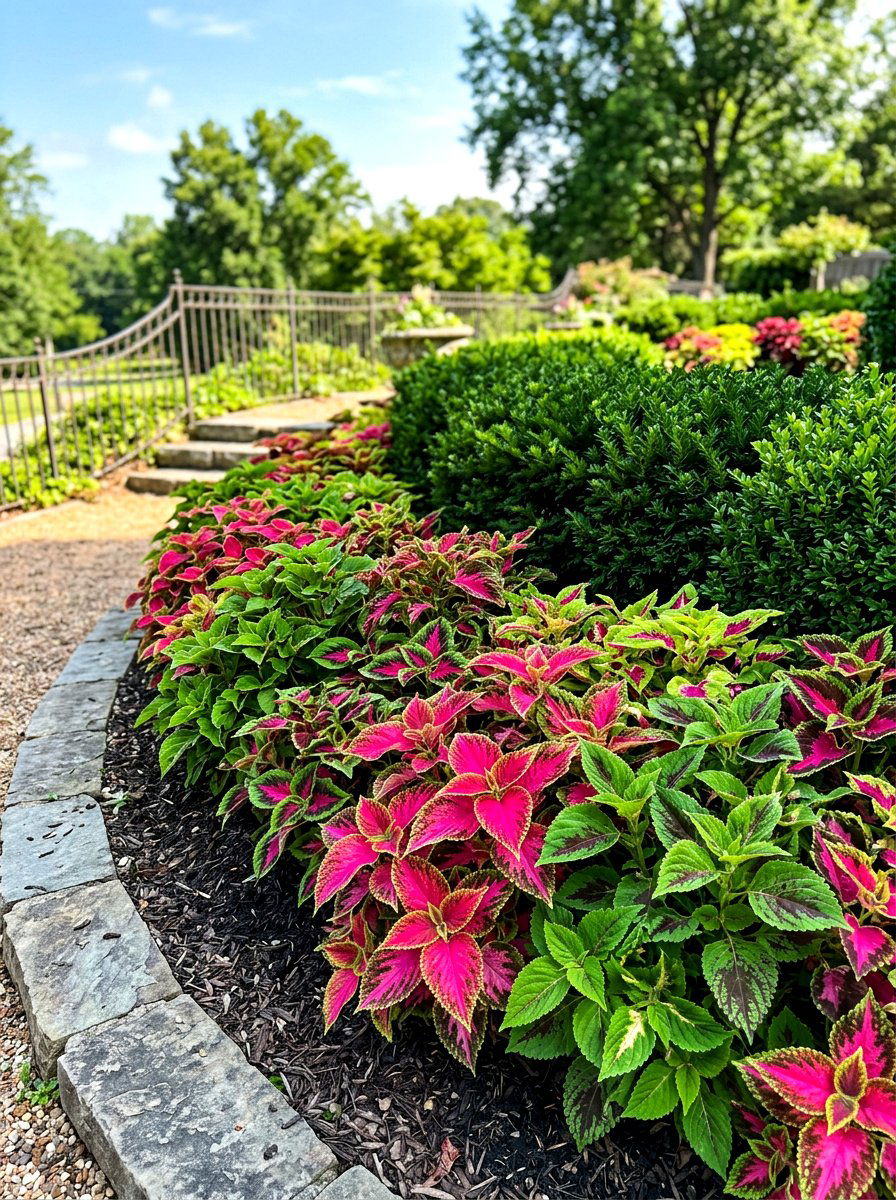 Coleus colorful foliage - 30 annual flower border ideas