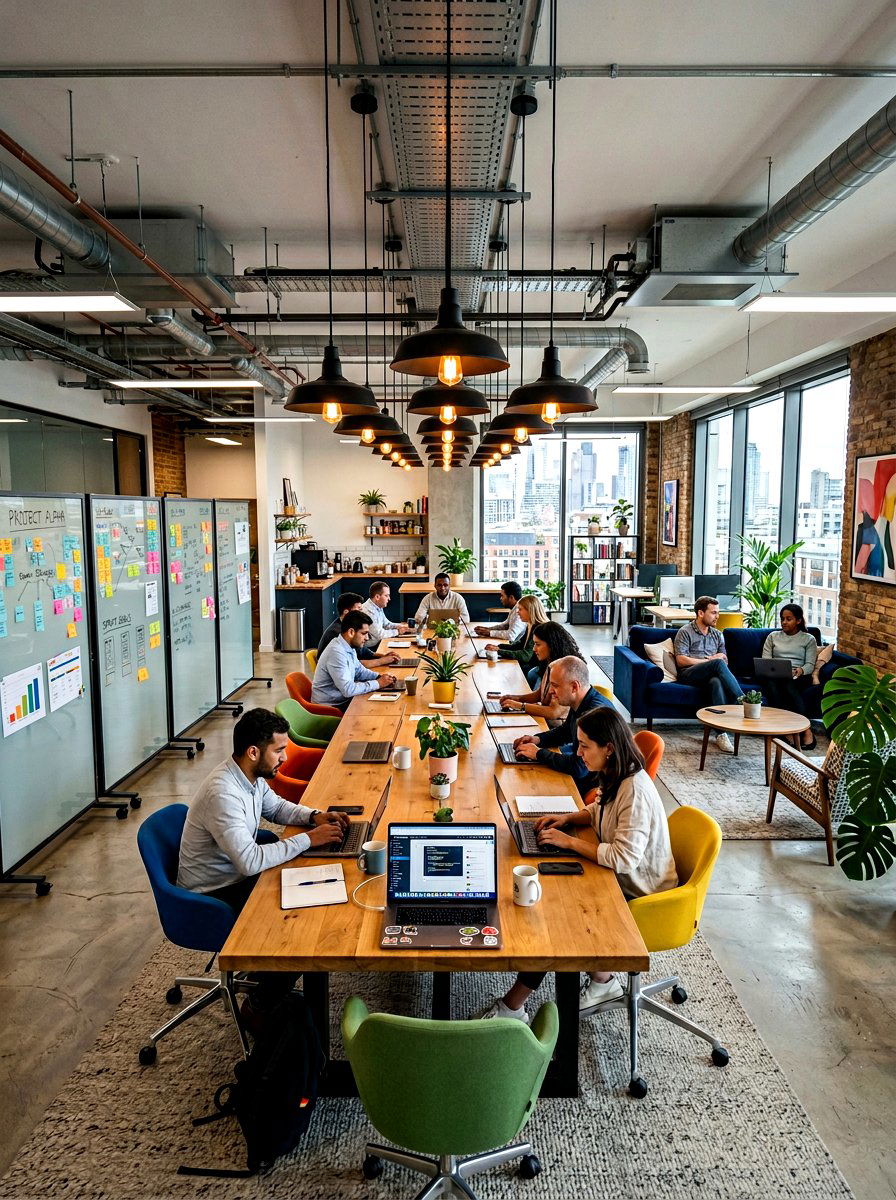 Collaborative Team Workspace - 30 creative studio office ideas