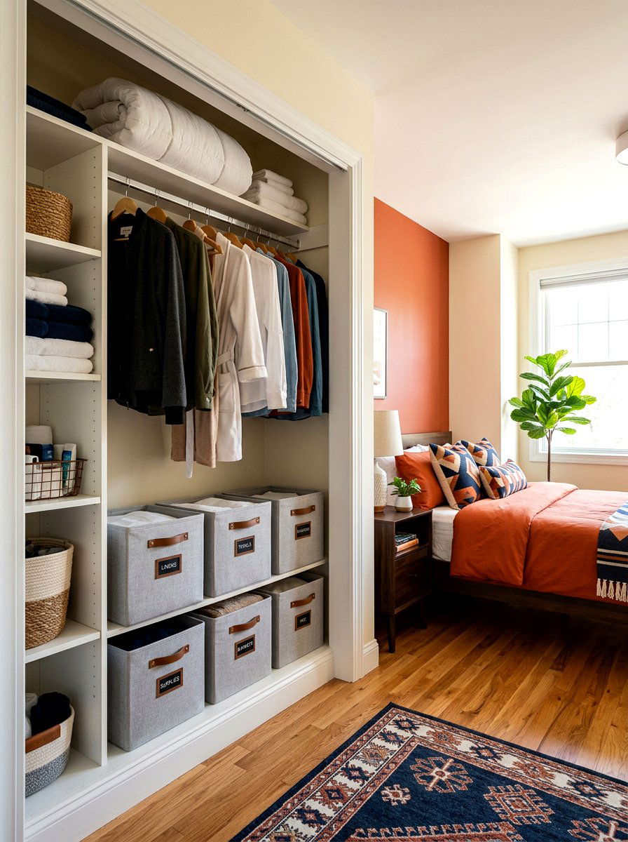 Collapsible Fabric Storage Cubes - 30 organizing a guest room ideas
