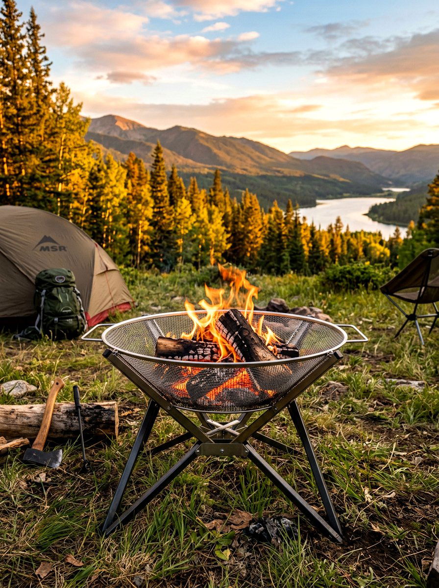Collapsible Mesh Fire Pit - 30 portable fire pit ideas