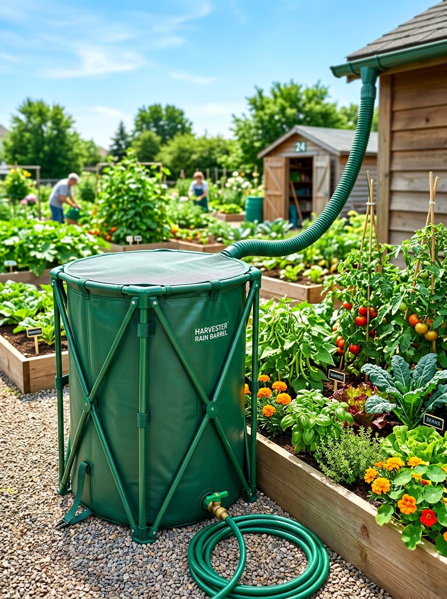 Collapsible portable rain barrel system - 30 rain barrel ideas