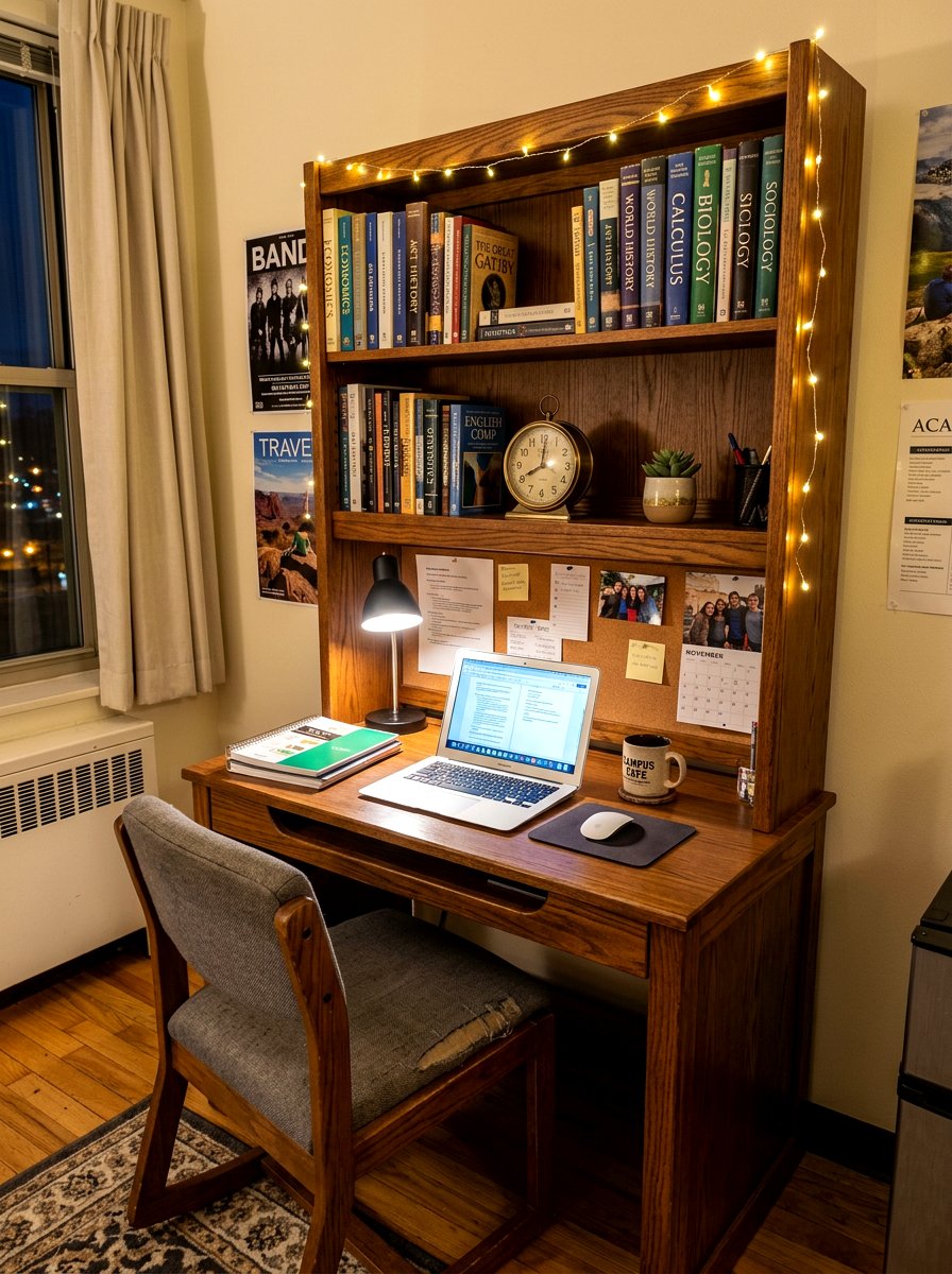 College Desk Hutch - 30 dorm desk ideas