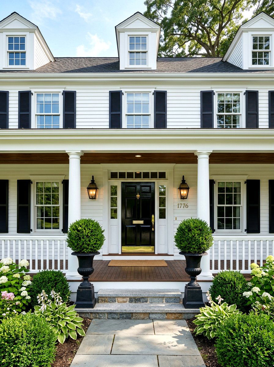 Colonial Front Porch - 30 front porch entry ideas