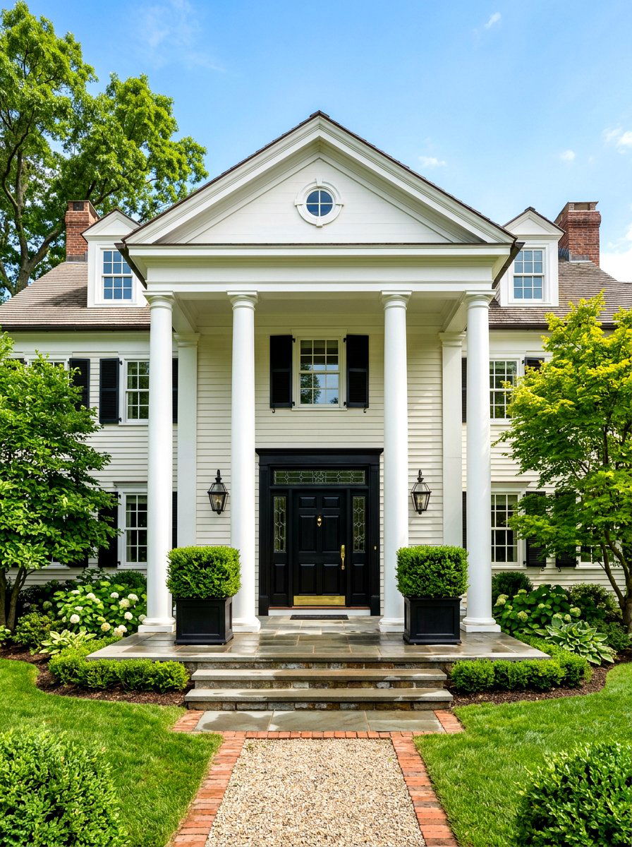 Colonial Front Portico - 30 portico ideas