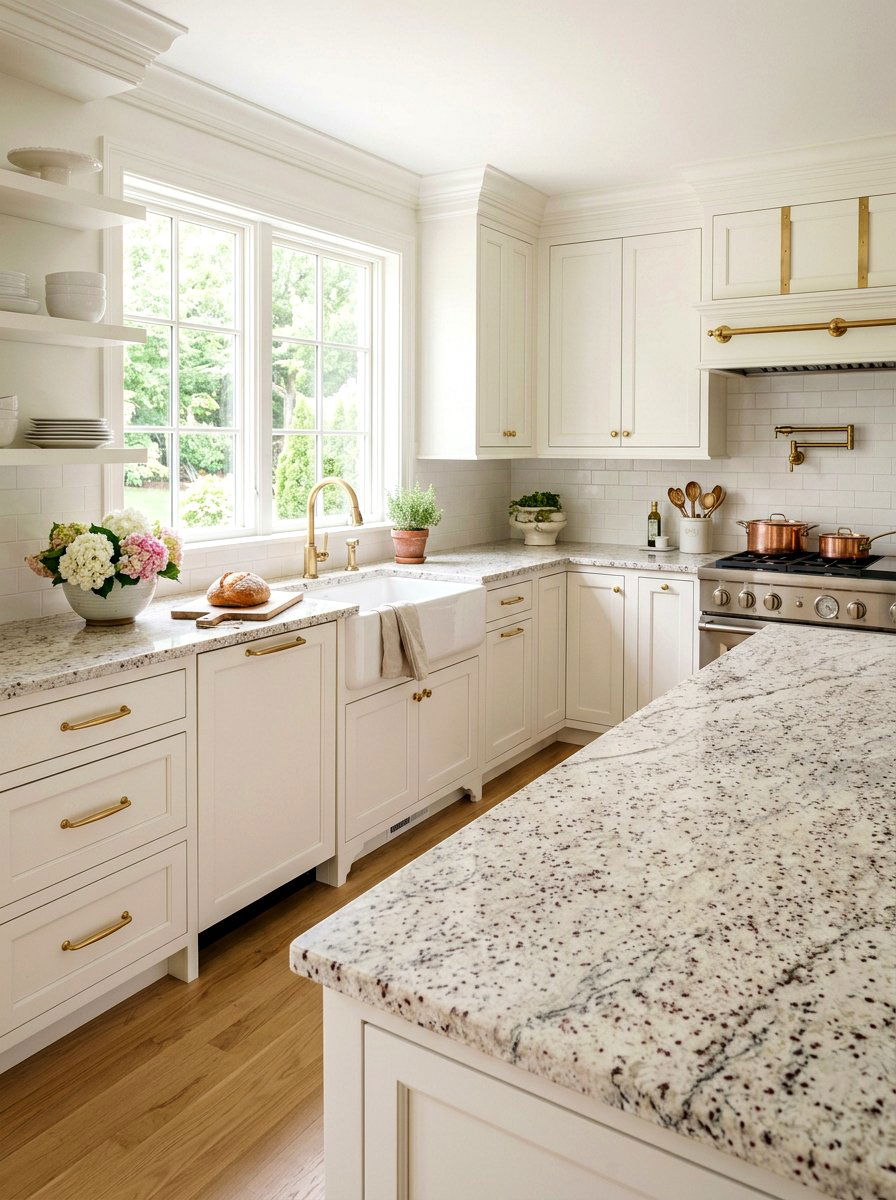 Colonial White Granite - 30 granite kitchen ideas