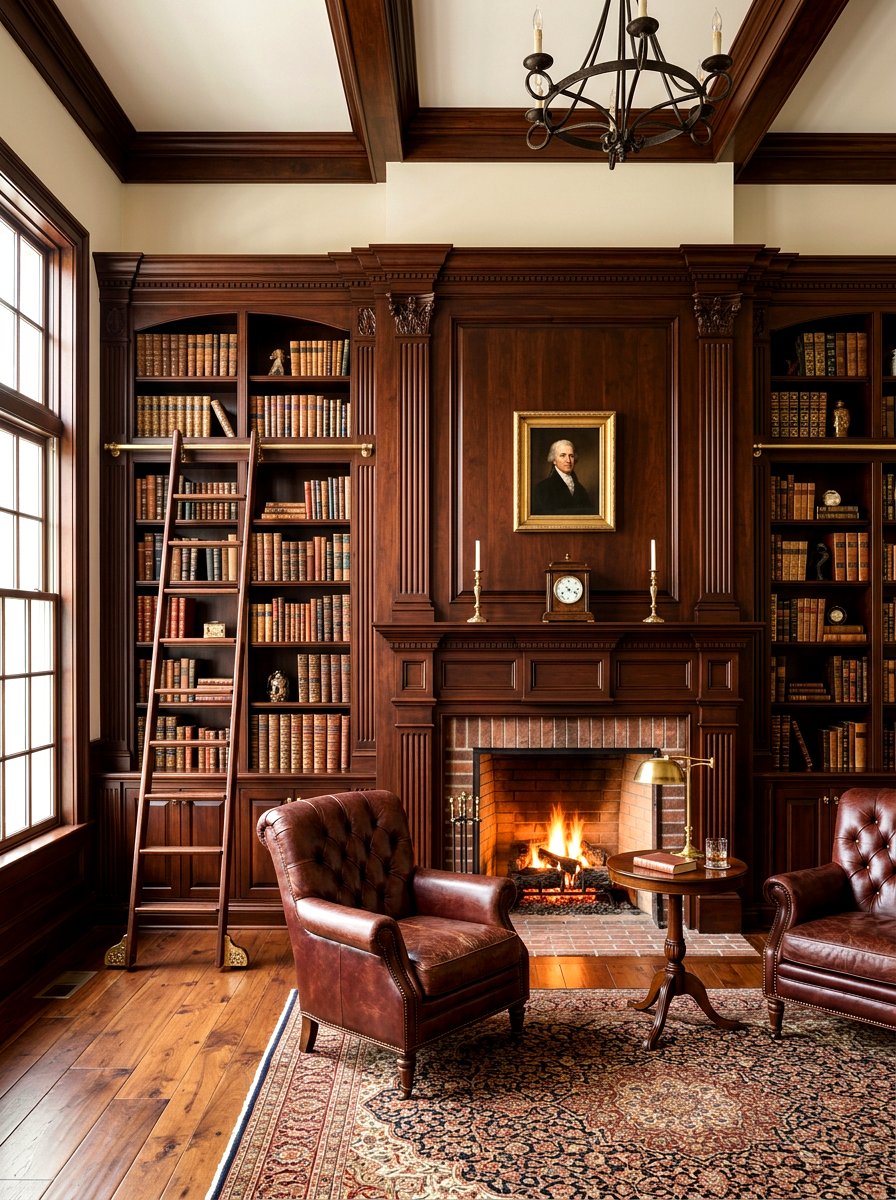 Colonial Wood Fireplace - 30 traditional fireplace mantel ideas