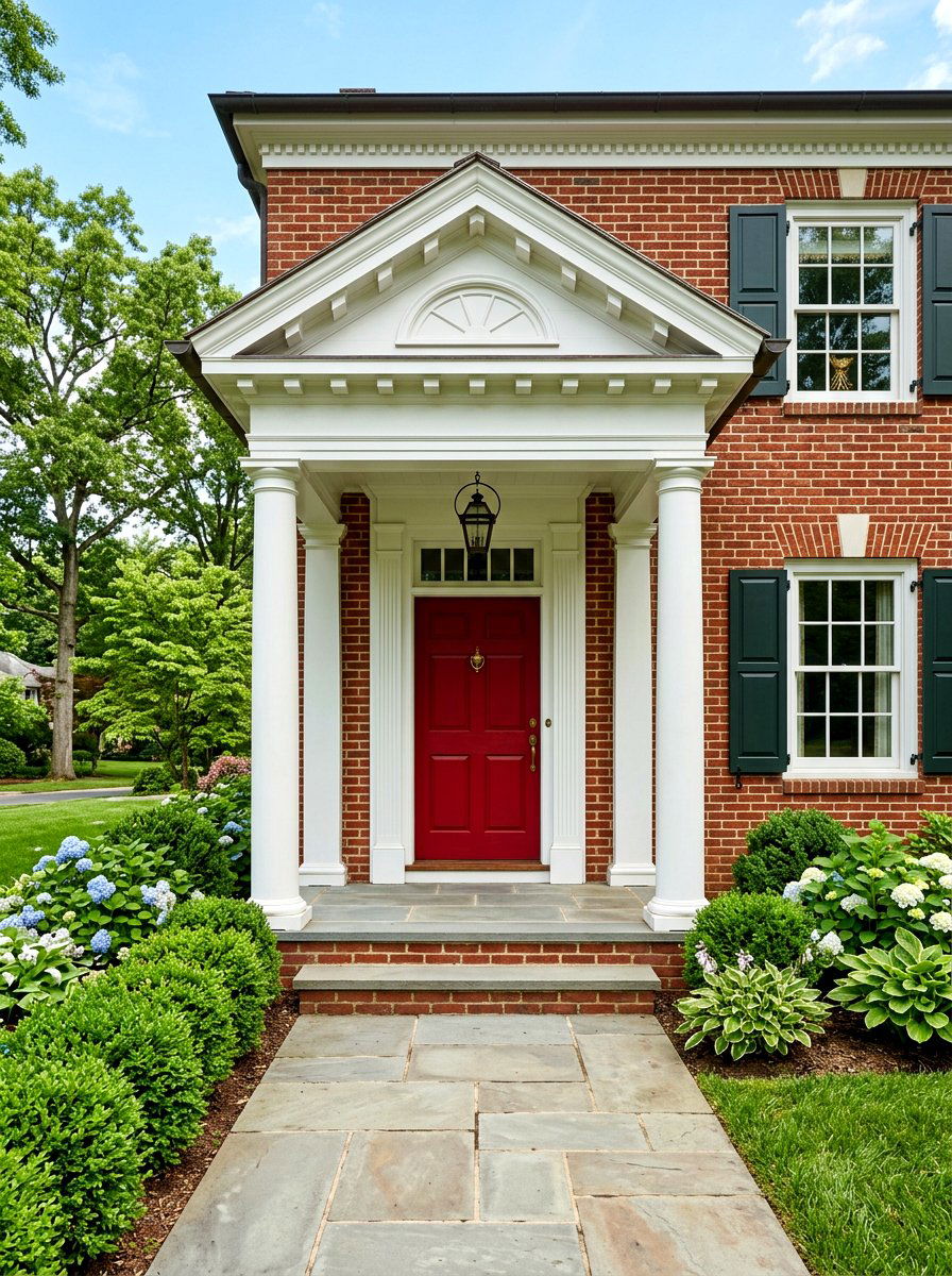 Colonial portico entry - 30 colonial front porch ideas