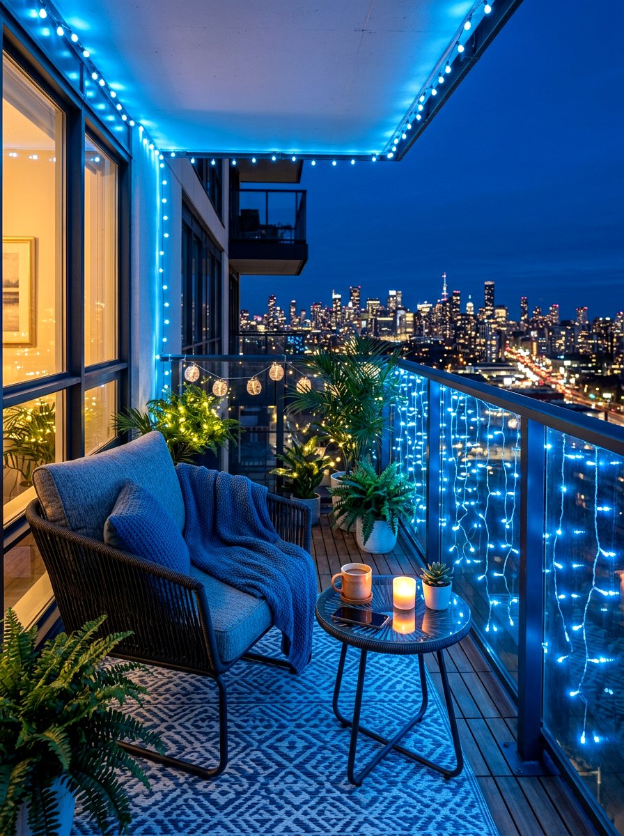 Color Changing LED Lights - 30 apartment patio lighting ideas