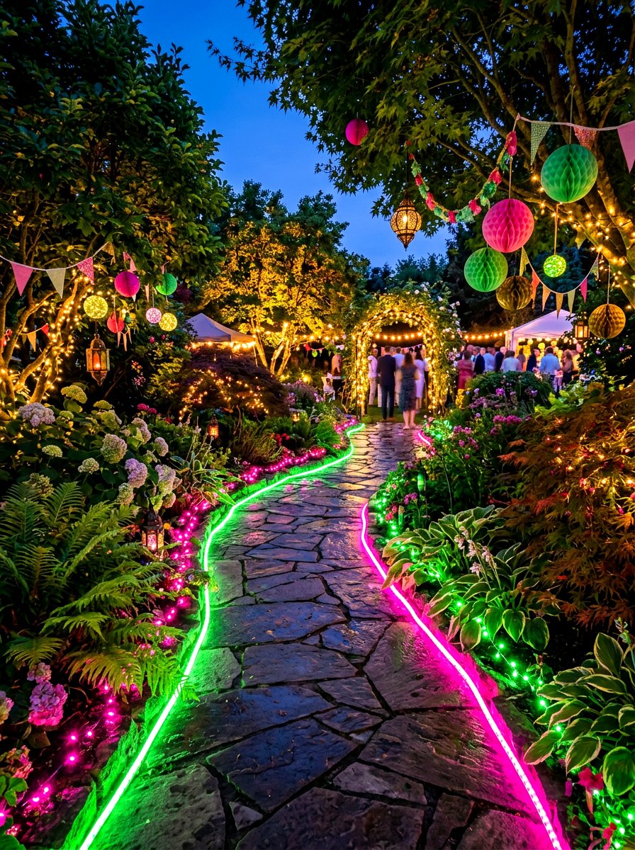 Color Changing RGB Lights - 30 pathway lighting ideas