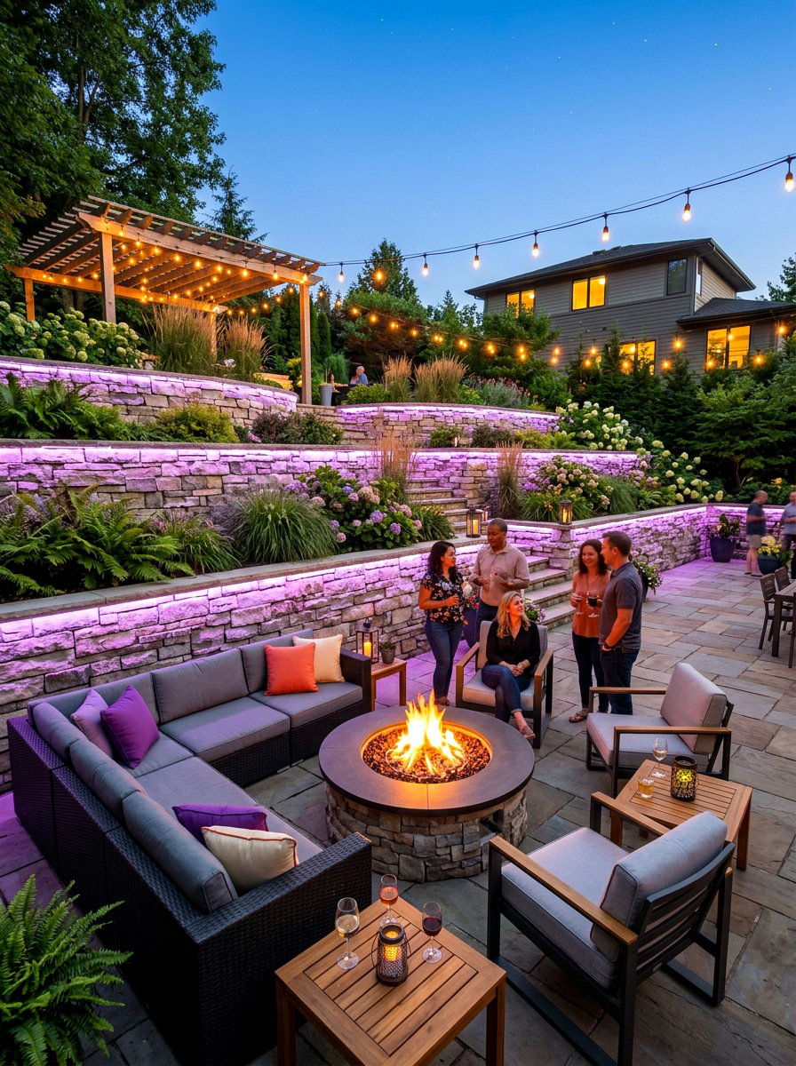 Color Changing Smart Light - 30 retaining wall lighting ideas