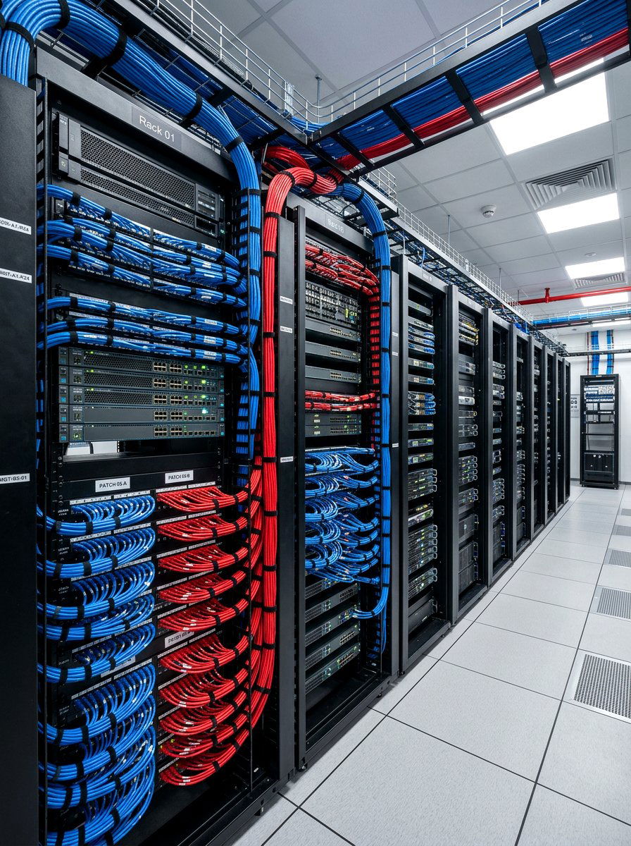 Color Coded Cable Management - 30 office cable management ideas