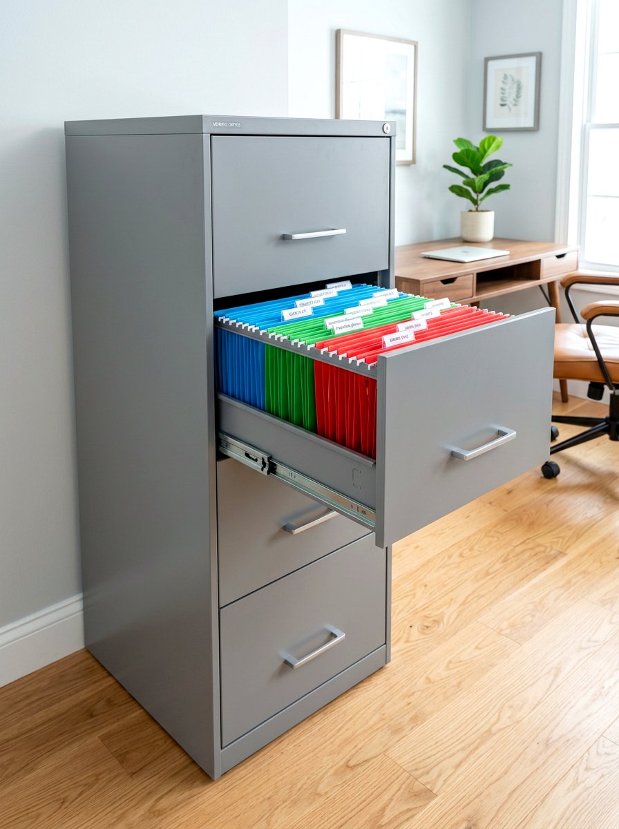 Color Coded Filing System - 30 organizing a home office ideas