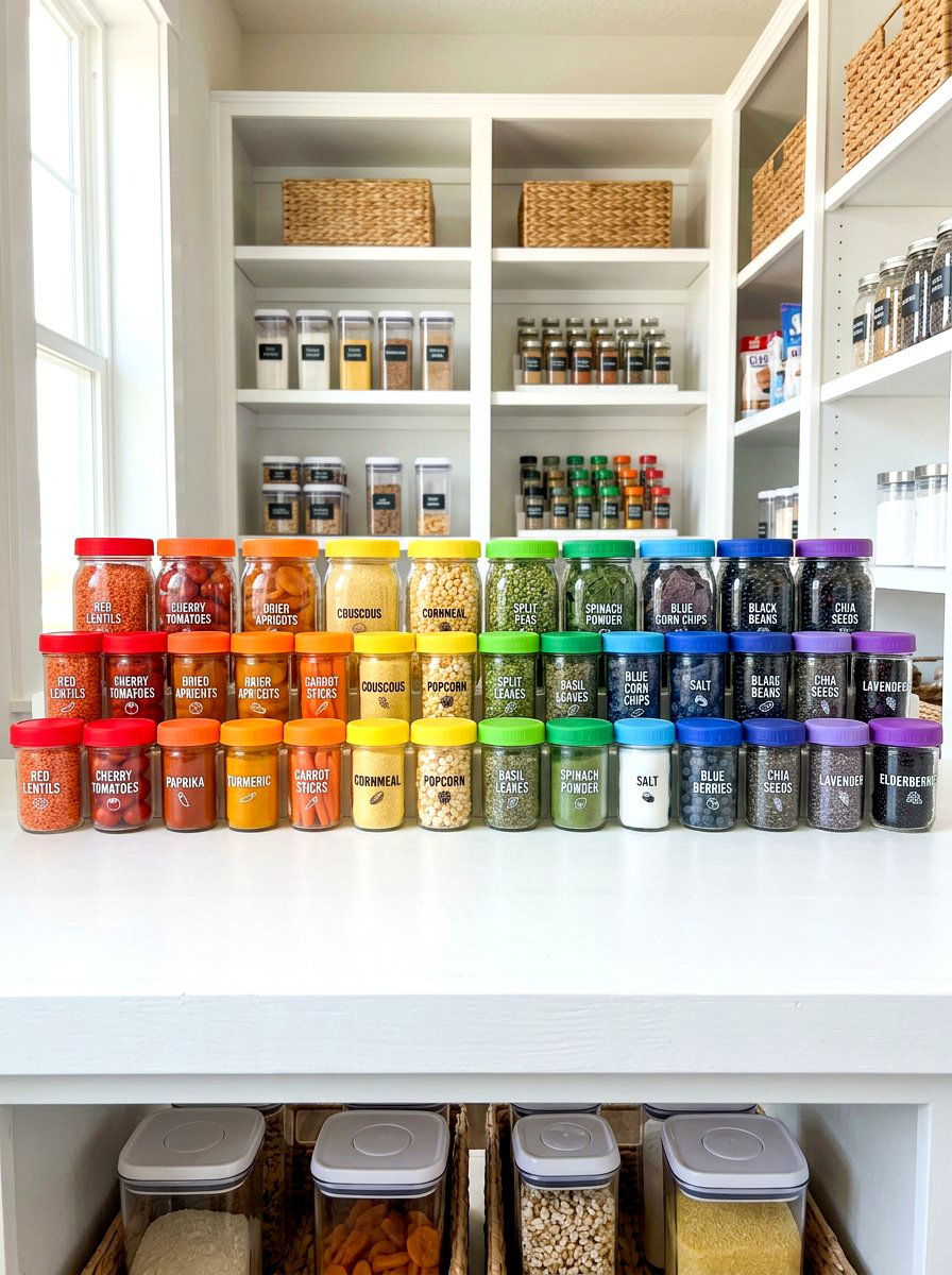 Color Coded Storage - 30 refill station pantry ideas