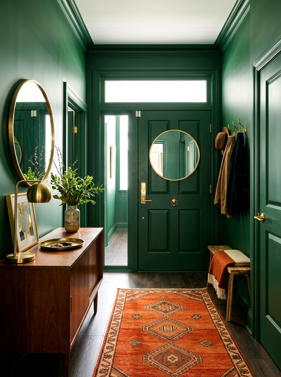 Color Drenched Entryway - 30 dopamine entryway ideas