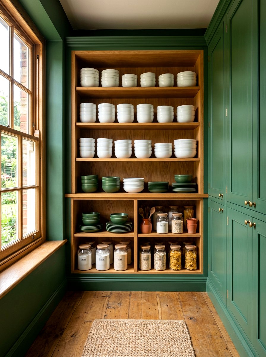 Color Matched Pantry Shelf - 30 heritage kitchen shelf ideas