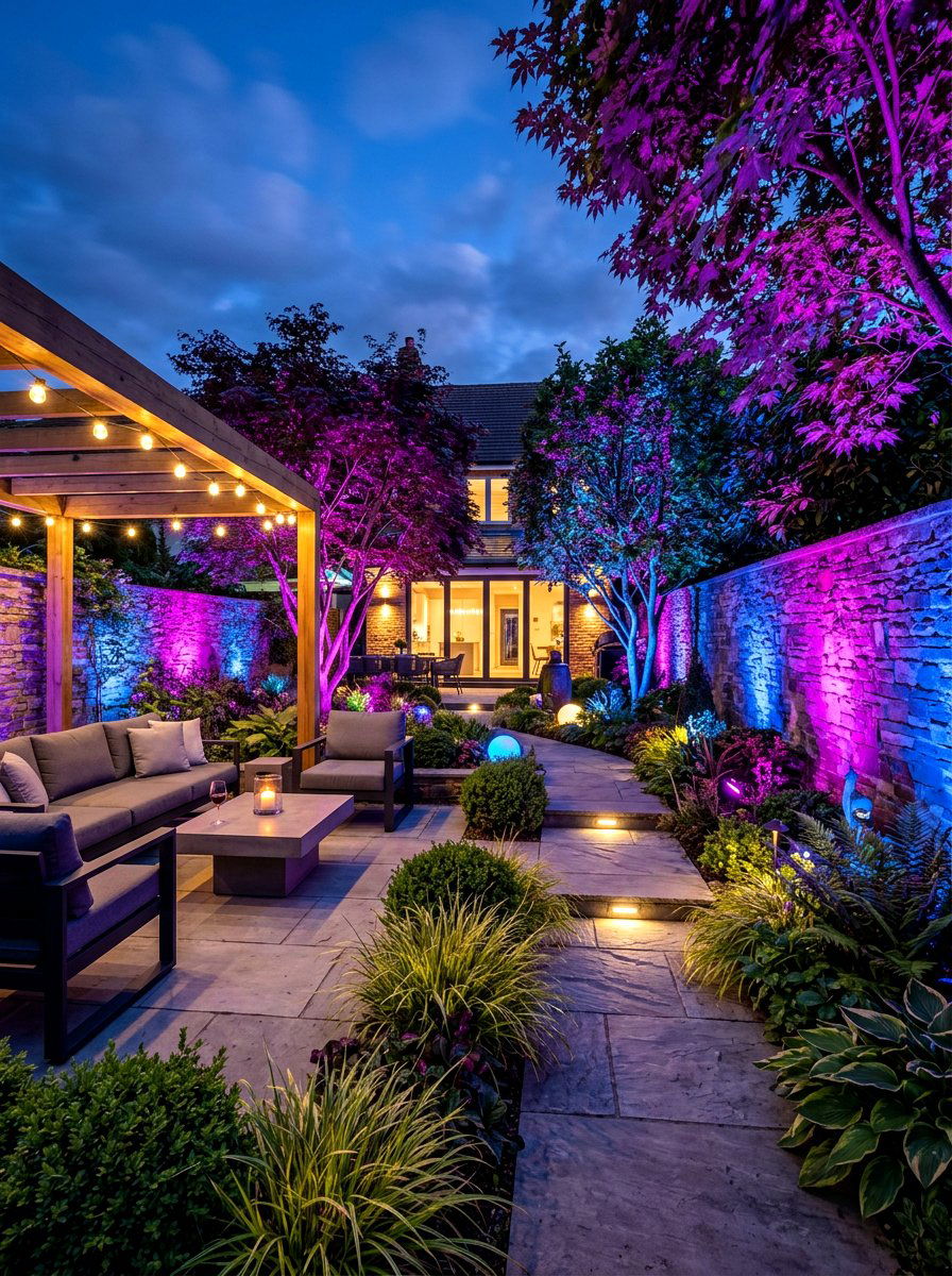 Color changing led landscape - 30 landscape lighting ideas