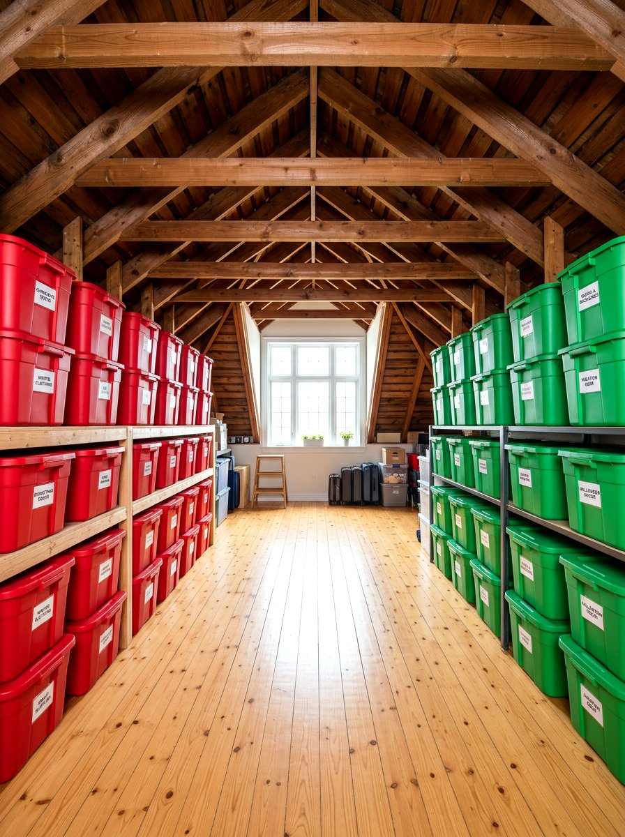Color coded bins - 30 holiday storage ideas